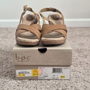 b.o.c. Women's Brown Wedge Sandals